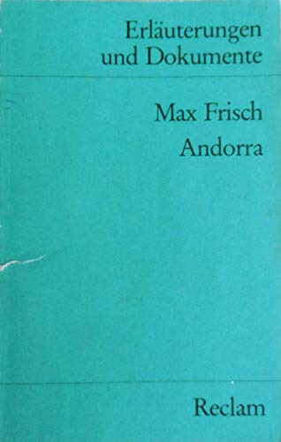 Imagen de archivo de MAX FRISCH: ANDORRA (Erluterungen und Dokumente) a la venta por German Book Center N.A. Inc.