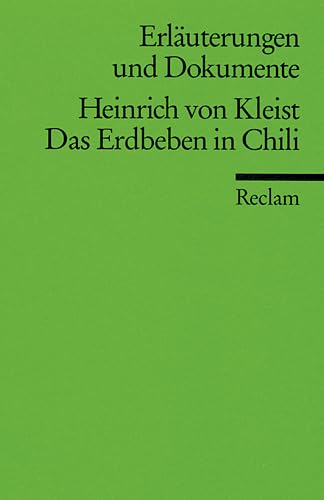 9783150081754: Heinrich Van Kleist: Das Erdbeben in Chili