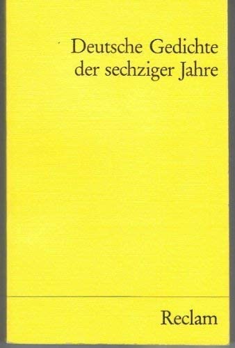 Stock image for Deutsche Gedichte Der Sechziger Jahre for sale by GF Books, Inc.