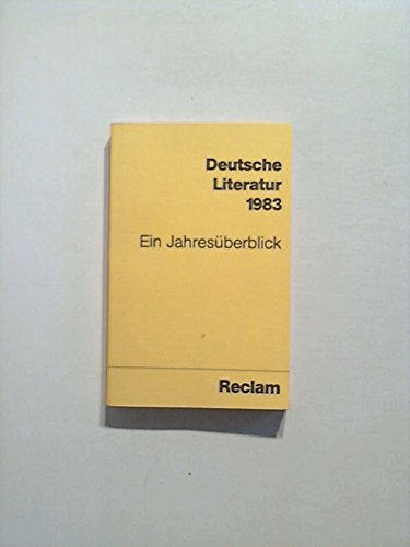 9783150082126: Deutsche Literatur 1983