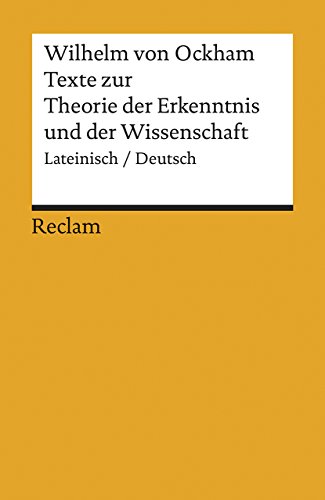Stock image for Texte zur Theorie der Erkenntnis und der Wissenschaft: Lateinisch/Deutsch (Universal-Bibliothek) (German Edition) for sale by HPB Inc.