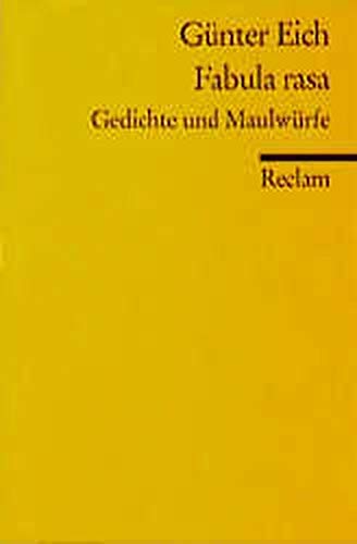 Beispielbild fr FABULA RASA Gedichte und Maulwrfe aus den Jahren 1927-1972 zum Verkauf von German Book Center N.A. Inc.
