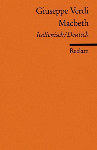 9783150083338: Macbeth: Melodrama in vier Akten. Textbuch Italienisch / Deutsch: 8333