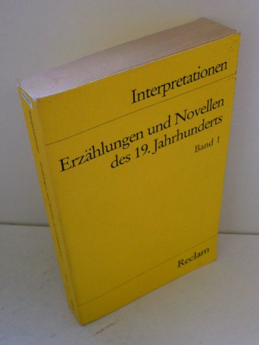 Imagen de archivo de Interpretationen: Erzählungen und Novellen I des 19. Jahrhunderts. (Lernmaterialien) a la venta por ThriftBooks-Dallas
