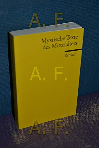 Beispielbild fr Mystische Texte des Mittelalters [Taschenbuch] von Lanczkowski, Johanna zum Verkauf von Nietzsche-Buchhandlung OHG