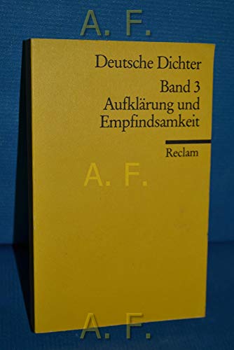 Stock image for Deutsche Dichter . Teil: Bd. 3. Aufklrung und Empfindsamkeit for sale by Antiquariat Eule