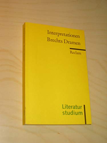Beispielbild fr Brechts Dramen. hrsg. von Walter Hinderer / Reclams Universal-Bibliothek ; Nr. 8813 : Interpretationen zum Verkauf von antiquariat rotschildt, Per Jendryschik