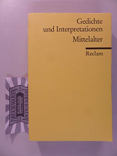 Beispielbild fr Gedichte und Interpretationen: Mittelalter. zum Verkauf von medimops