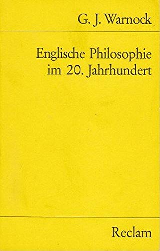 Beispielbild fr Englische Philosophie im 20. Jahrhundert zum Verkauf von Antiquariat Walter Nowak