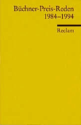 Beispielbild fr Bchner-Preis-Reden 1984 - 1994 - herausgegeben von der Deutschen Akademie fr Sprache und Dichtung - Vorwort von Herbert Heckmann - Mit 11 Fotos von Isolde Ohlbaum (= Universal-Bibliothek 9313) zum Verkauf von Antiquariat Hoffmann