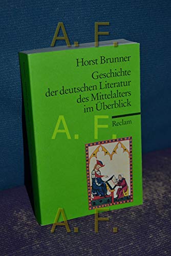 Beispielbild fr Geschichte der deutschen Literatur des Mittelalters im berblick zum Verkauf von medimops