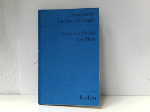 Beispielbild fr Texte zur Poetik des Films zum Verkauf von medimops