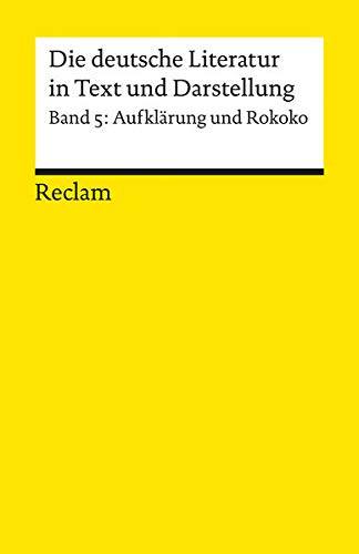 Beispielbild für Die deutsche Literatur 5 / Aufklï¿½rung und Rokoko. zum Verkauf von Wonder Book