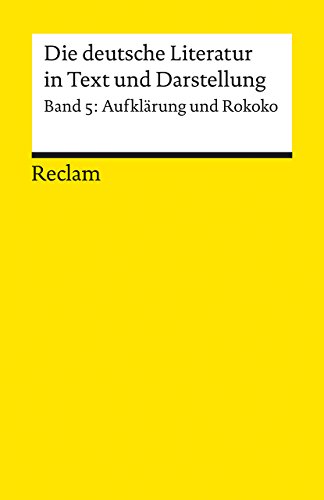 9783150096178: Die deutsche Literatur 5 / Aufklrung und Rokoko.
