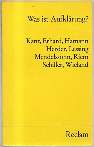 Was ist Aufklarung? Thesen und Definitionen - Kant; Bahr, Ehrhard