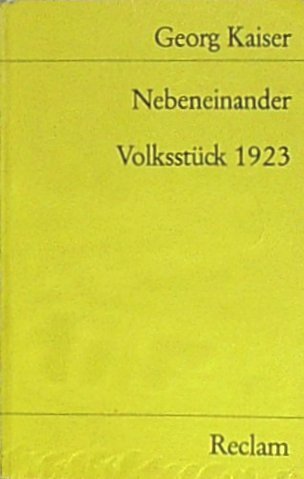 Beispielbild fr NEBENEINANDER Volksstcke 1923 zum Verkauf von German Book Center N.A. Inc.