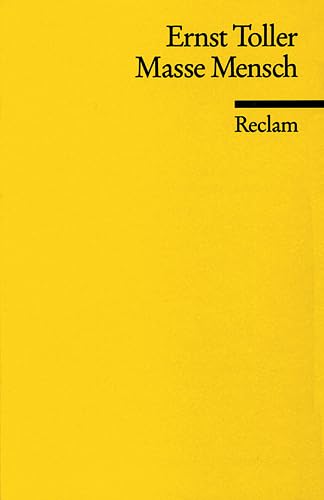 Imagen de archivo de MASSE MENSCH Ein Stck aus der sozialen Revolution des 20. Jahrhunderts. a la venta por German Book Center N.A. Inc.