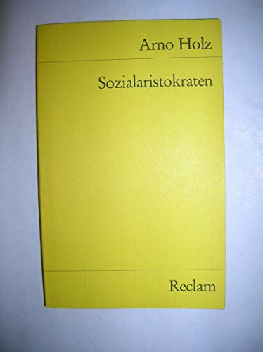 Stock image for SOZIALARISTOKRATEN Komoedie for sale by German Book Center N.A. Inc.