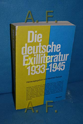 9783150102251: Die deutsche Exilliteratur 1933-1945