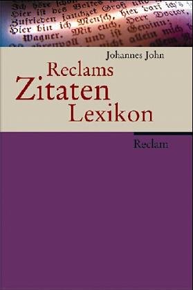 9783150103913: Reclams Zitaten-Lexikon (Universal-Bibliothek) (German Edition)