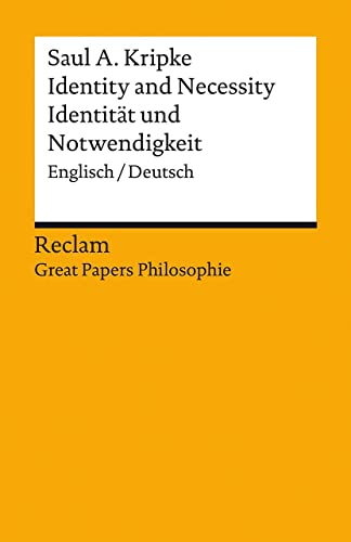 Beispielbild für Identity and Necessity / Identität und Notwendigkeit: Englisch/Deutsch. [Great Papers Philosophie] zum Verkauf von Better World Books