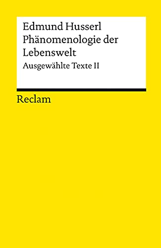 9783150141878: Phnomenologie der Lebenswelt: Ausgewhlte Texte II