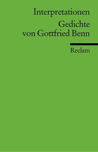 9783150175019: Gedichte von Gottfried Benn. Interpretationen