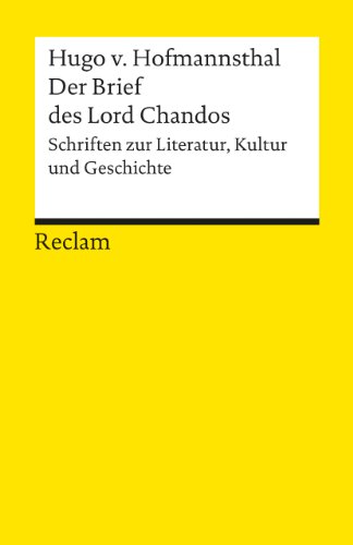 Beispielbild fr Der Brief des Lord Chandos. (Lernmaterialien) zum Verkauf von SecondSale