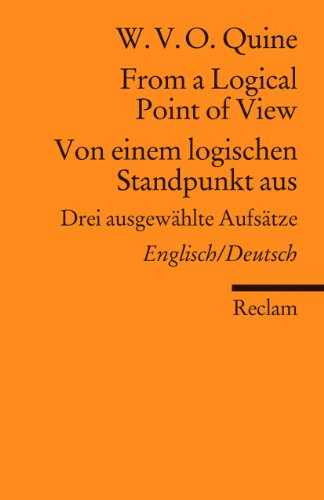 Beispielbild fr From a Logical Point of View / Von einem logischen Standpunkt aus zum Verkauf von GreatBookPrices