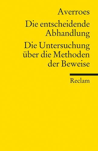 9783150186183: Die entscheidende Abhandlung. Die Untersuchung ber die Methoden der Beweise: 18618