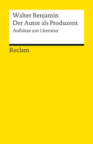 Imagen de archivo de Der Autor Als Produzent: Aufstze Zur Literatur a la venta por Revaluation Books