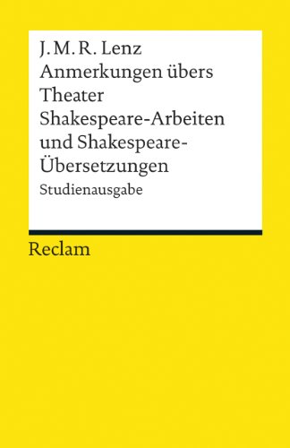 Stock image for Anmerkungen bers Theater / Shakespeare-Arbeiten Und Shakespeare-bersetzungen: Studienausgabe for sale by Revaluation Books