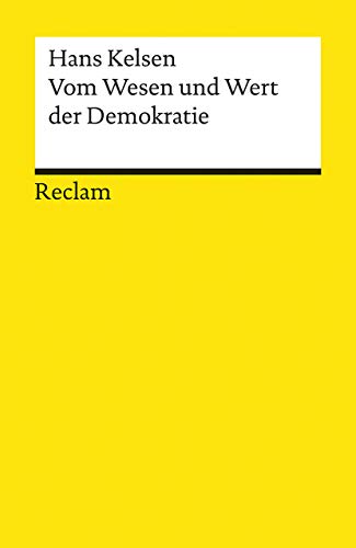 9783150195345: Vom Wesen und Wert der Demokratie: 19534