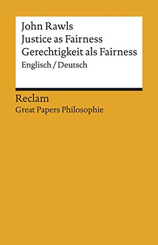 Beispielbild fr Justice as Fairness / Gerechtigkeit als Fairness zum Verkauf von Blackwell's