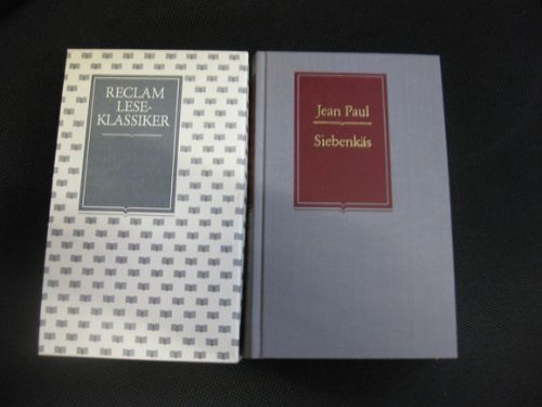Beispielbild fr Siebenks. (Reclam Lese-Klassiker) Jean Paul = Friedrich Richter / Hrsg. von Carl Pietzcker zum Verkauf von biblioMundo