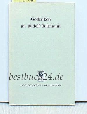 Beispielbild fr Gedenken an Rudolf Bultmann (German Edition) zum Verkauf von Redux Books