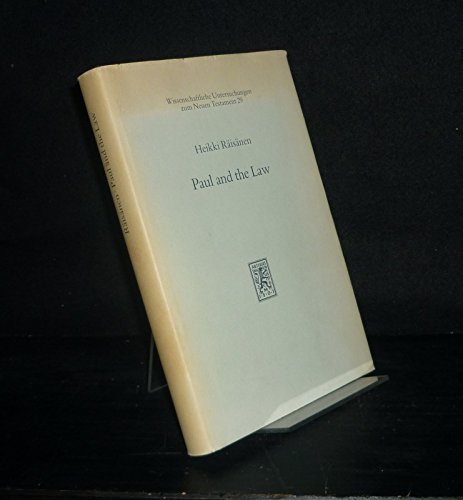 Beispielbild fr Paul and the Law [Wissenschaftliche Untersuchungen zum Neuen Testament, 29] zum Verkauf von Windows Booksellers