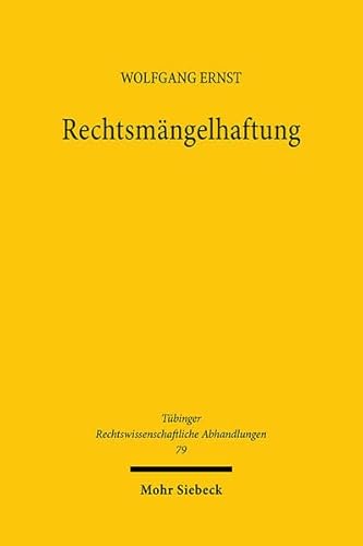Rechtsmangelhaftung (Texte Und Studien Zum Antiken Judentum) (German Edition) (9783161463228) by Ernst Dr., Professor Of Roman Law And Private Law Wolfgang