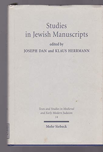 Studies in Jewish Manuscripts