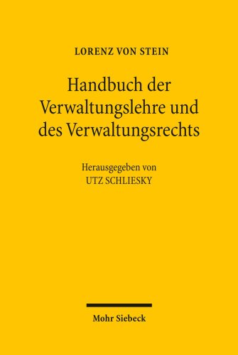 9783161503665: Handbuch der Verwaltungslehre und des Verwaltungsrechts: Mit Vergleichung der Literatur und Gesetzgebung von Frankreich, England und Deutschland