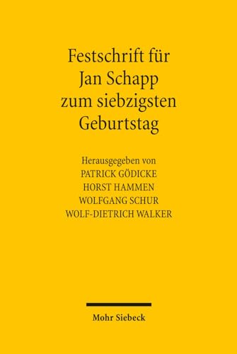 Beispielbild fr Festschrift fr Jan Schapp zum siebzigsten Geburtstag zum Verkauf von Buchpark