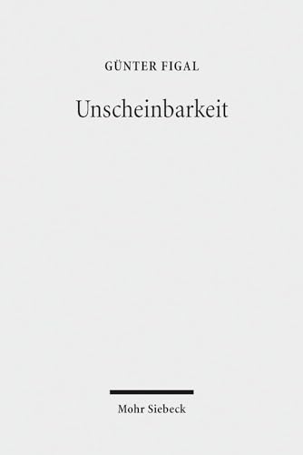 Beispielbild fr Unscheinbarkeit zum Verkauf von Blackwell's