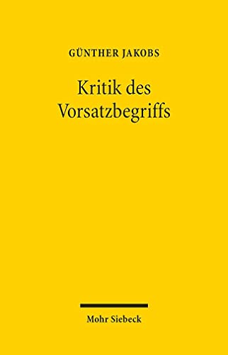 Beispielbild fr Kritik Des Vorsatzbegriffs zum Verkauf von Blackwell's