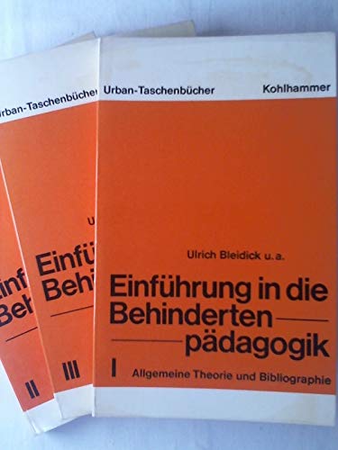 9783170042414: Einfhrung in die Behindertenpdagogik. - Stuttgart : Kohlhammer - Bleidick, Ulrich [Mitarb.]