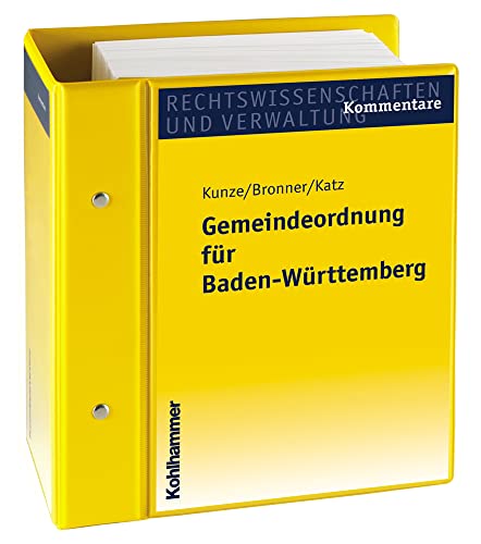 9783170176195: Gemeindeordnung Fur Baden-wurttemberg: Kommentar. Gesamtwerk Inkl. 23. Lfg., Stand: Mai 2016