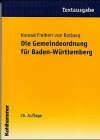 Beispielbild fr Die Gemeindeordnung fr Baden-Wrttemberg zum Verkauf von medimops