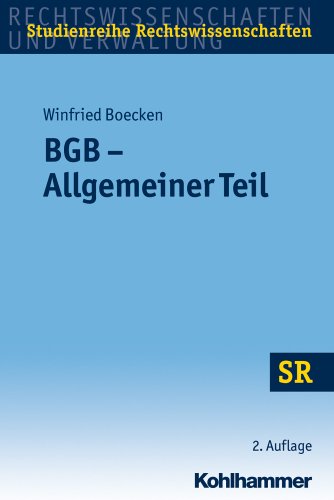 Stock image for BGB - Allgemeiner Teil; SR-Studienreihe Rechtswissenschaften for sale by medimops