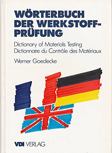 Stock image for German-English-French (v. 1) (Dictionary of Materials Testing) for sale by Buchpark