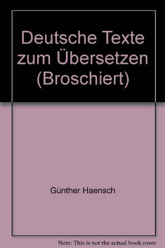 Stock image for Deutsche Texte zum  bersetzen (Broschiert) for sale by HPB-Red