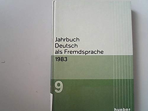 9783190013890: Jahrbuch Deutsch Als Fremdsprache 9